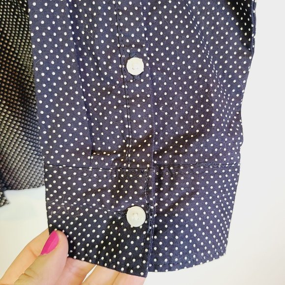 Tommy Hilfiger Blue White Polka Dot Classic Fit Button Down Long Sleeve Shirt L - Picture 3 of 9